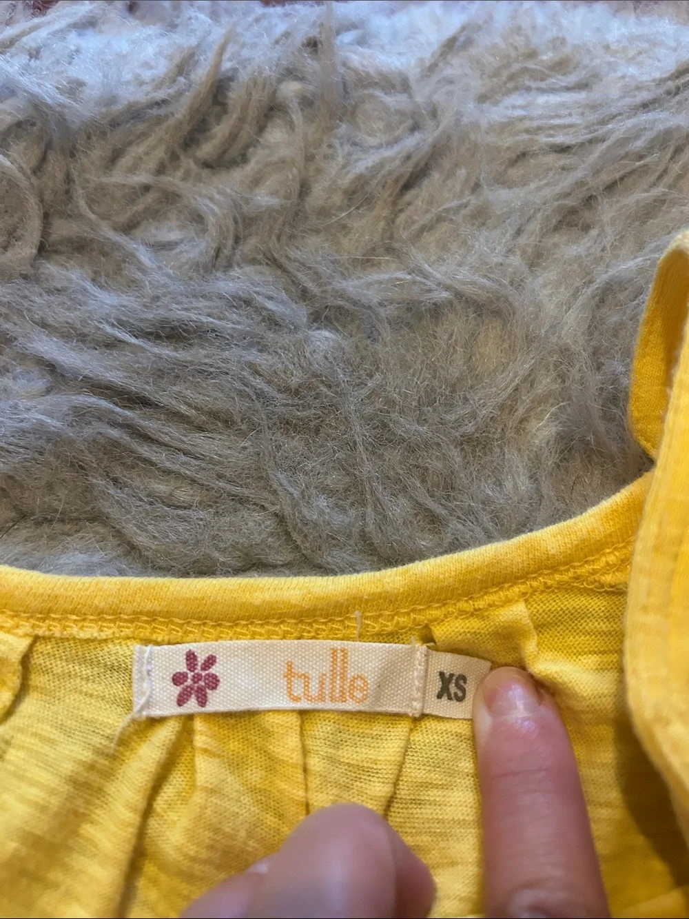 Tulle  yellow off the shoulder cotton belted dress
